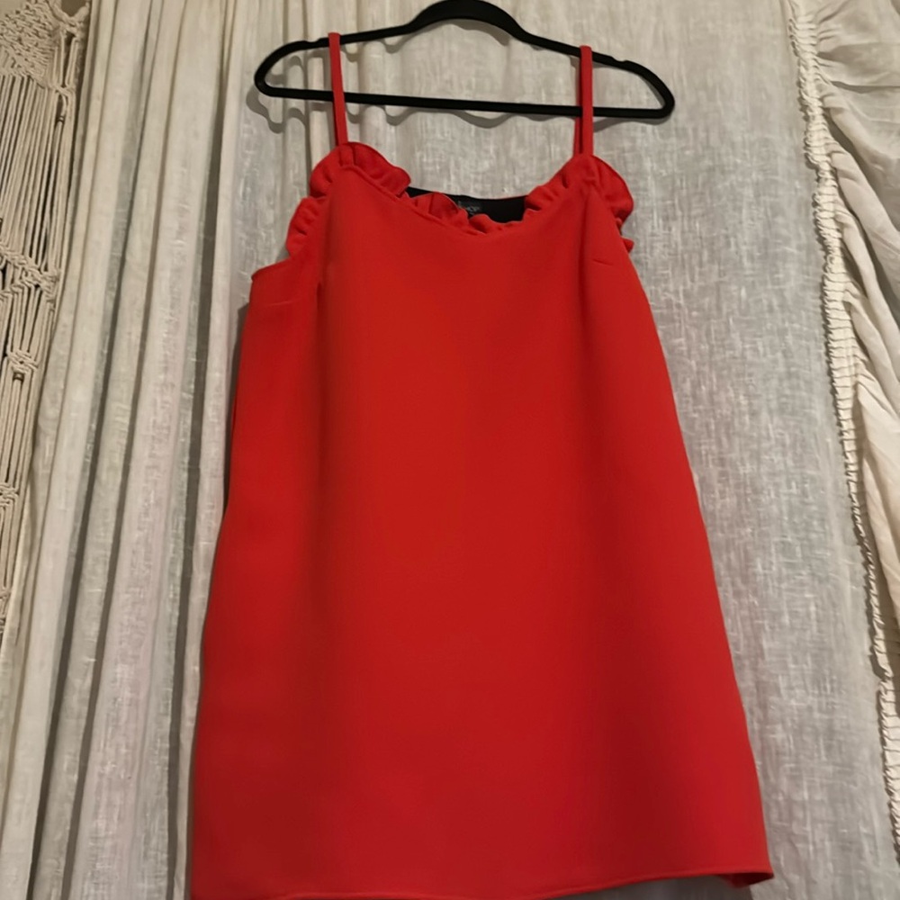 Topshop Red Ruffle Mini Dress Size 10